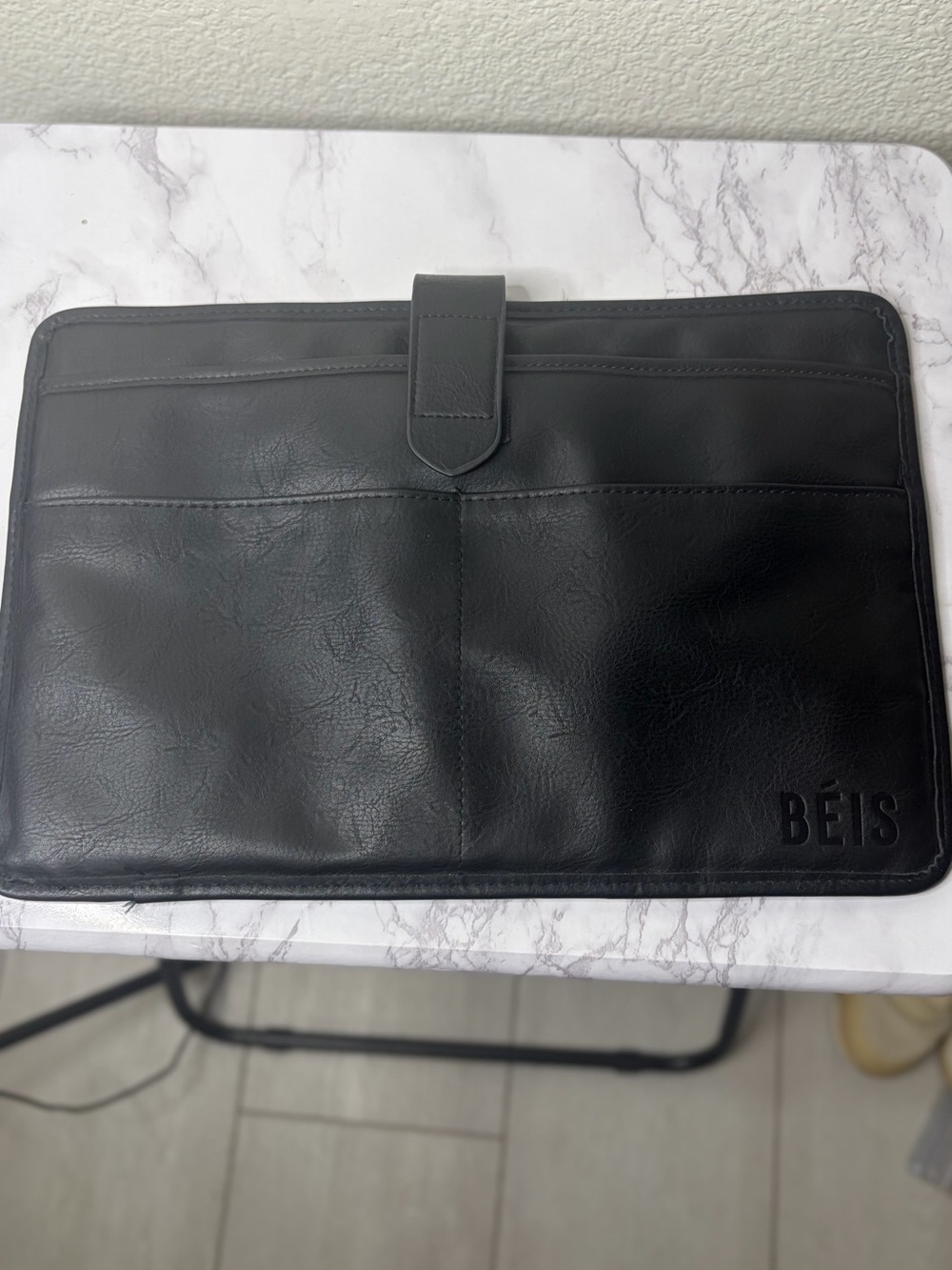 BEIS Black Laptop Sleeve with Front Pocket and Strap